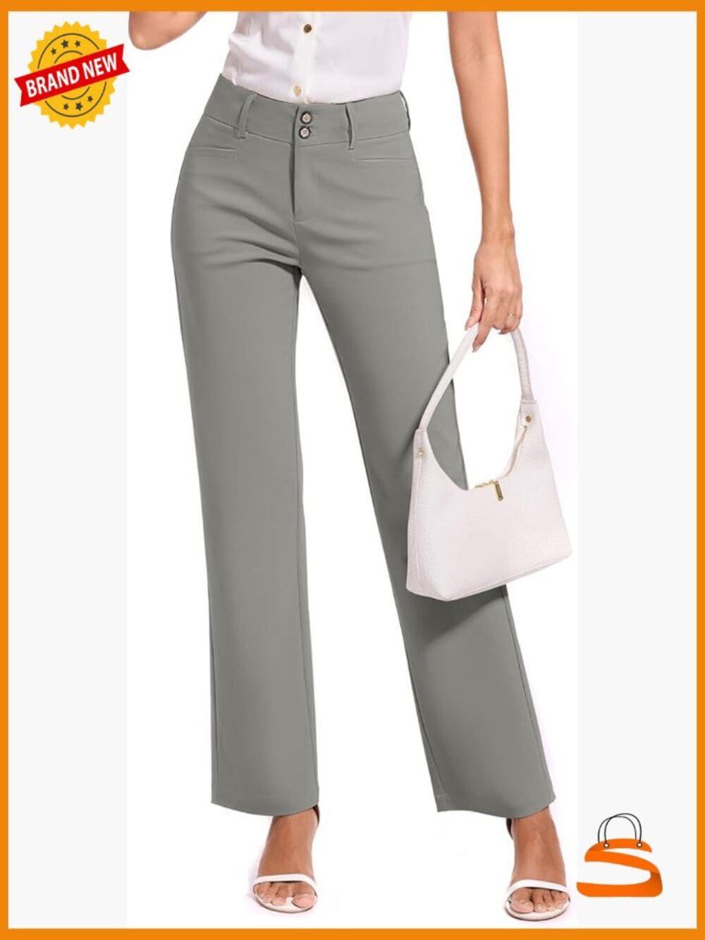 Stretch Straight Leg Work Pants with Pockets